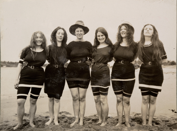 Models in Canadian swimsuits at Collaroy 